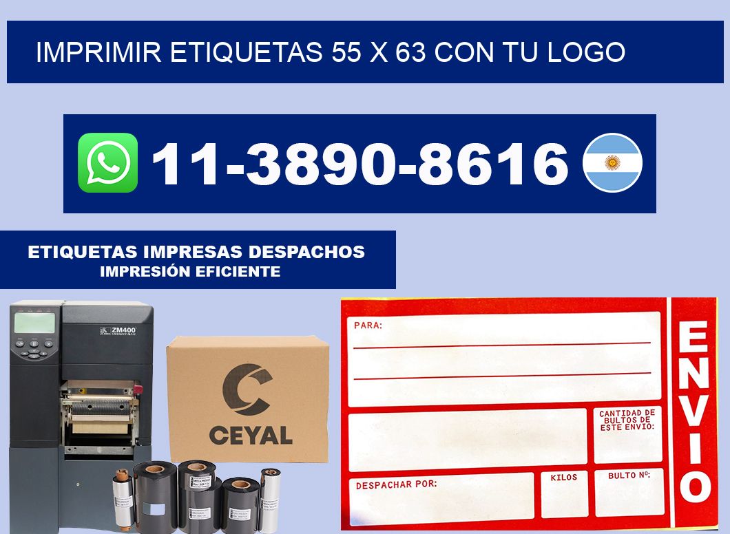 imprimir etiquetas 55 x 63 con tu logo