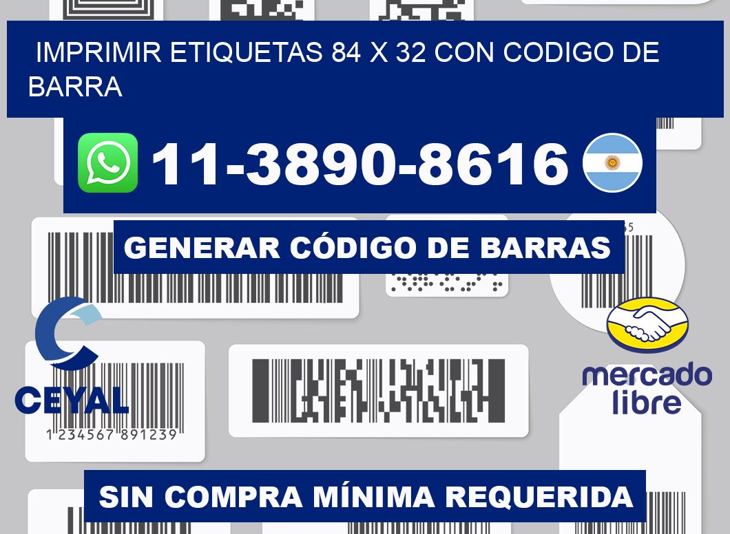 imprimir etiquetas 84 x 32 con codigo de barra