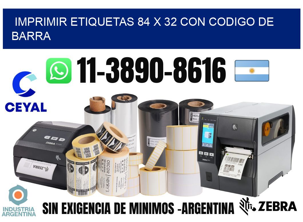 imprimir etiquetas 84 x 32 con codigo de barra