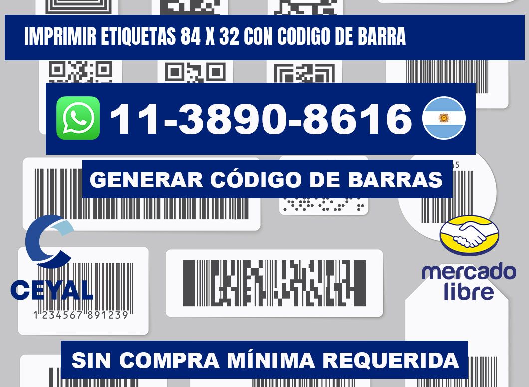 imprimir etiquetas 84 x 32 con codigo de barra