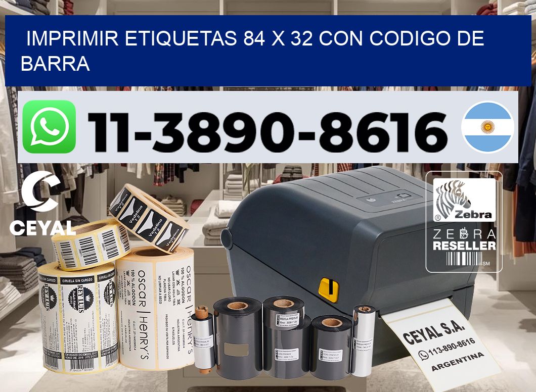 imprimir etiquetas 84 x 32 con codigo de barra