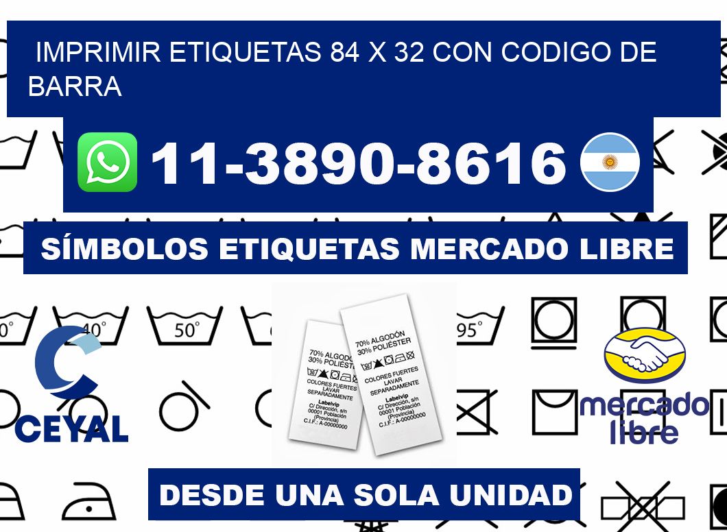 imprimir etiquetas 84 x 32 con codigo de barra