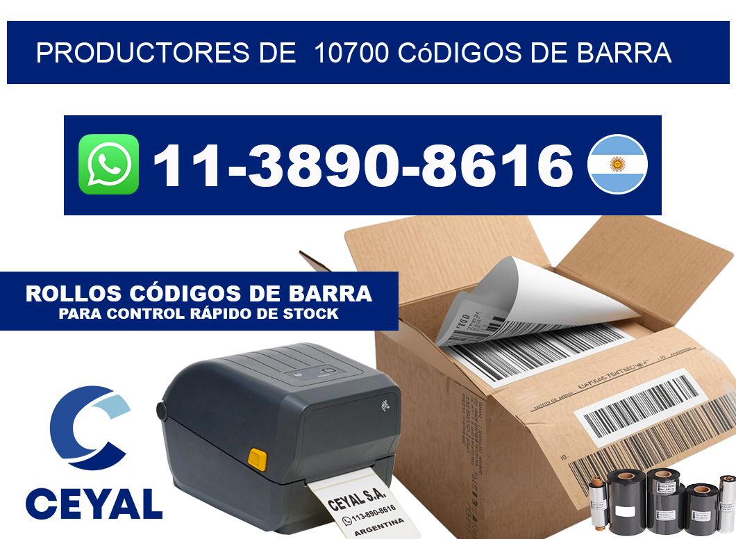productores de  10700 códigos de barra