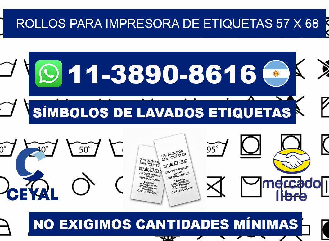 rollos para impresora de etiquetas 57 x 68