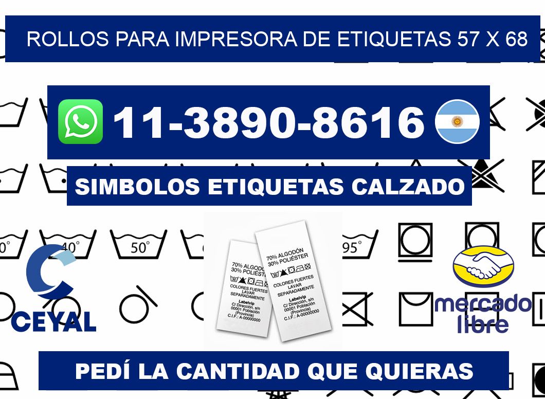 rollos para impresora de etiquetas 57 x 68