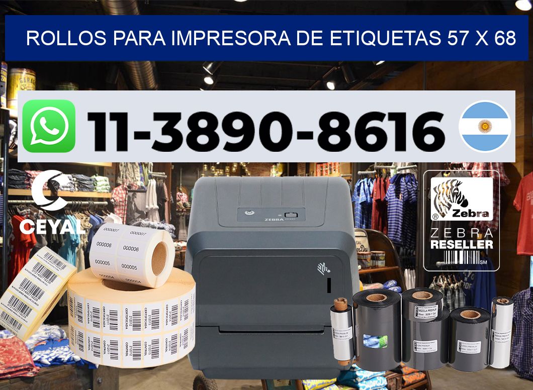rollos para impresora de etiquetas 57 x 68