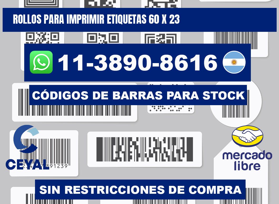 rollos para imprimir etiquetas 60 x 23