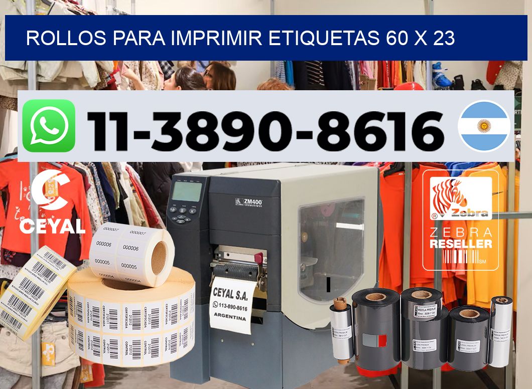rollos para imprimir etiquetas 60 x 23
