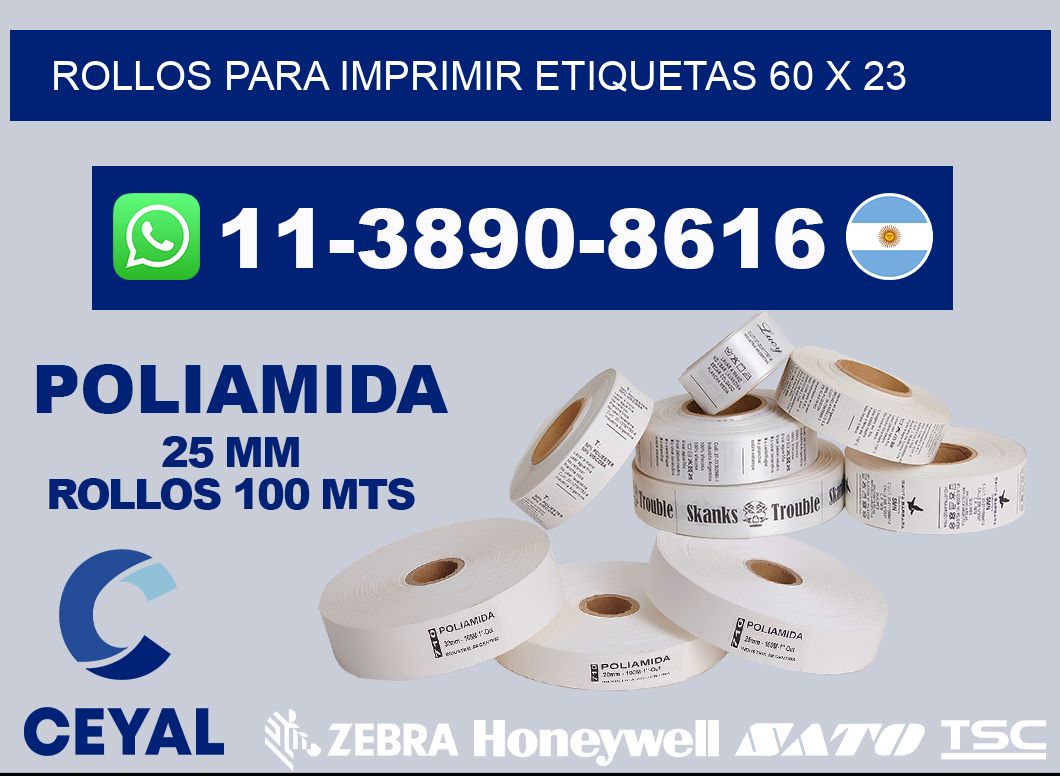 rollos para imprimir etiquetas 60 x 23