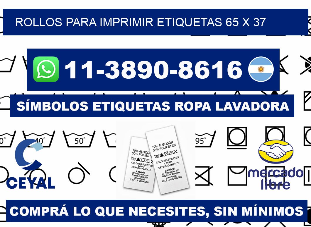rollos para imprimir etiquetas 65 x 37