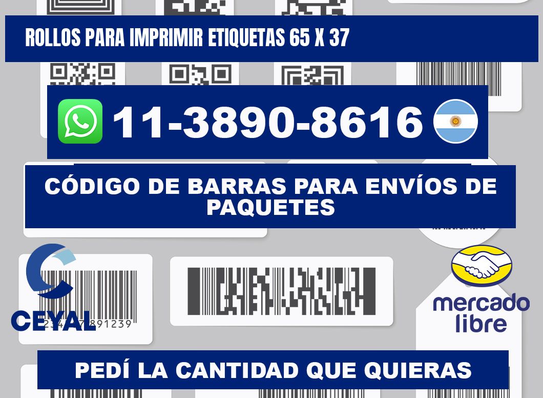 rollos para imprimir etiquetas 65 x 37