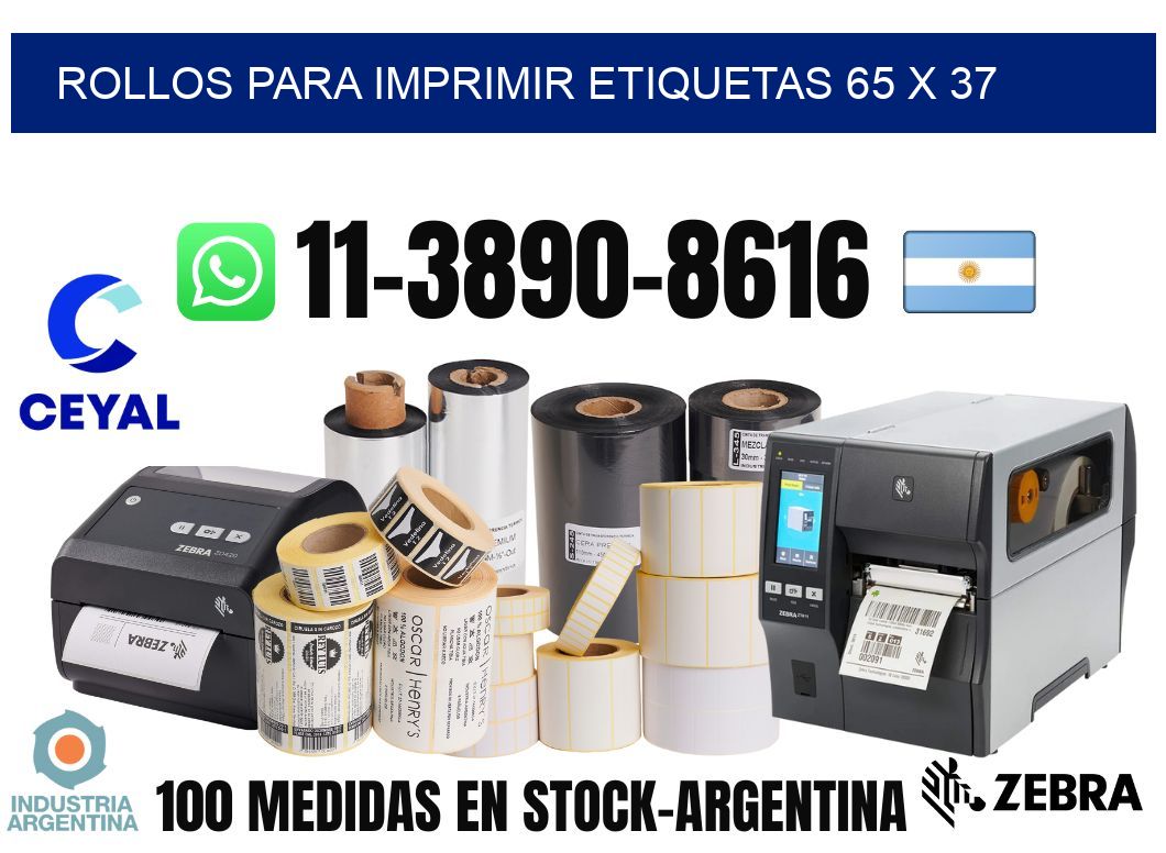 rollos para imprimir etiquetas 65 x 37