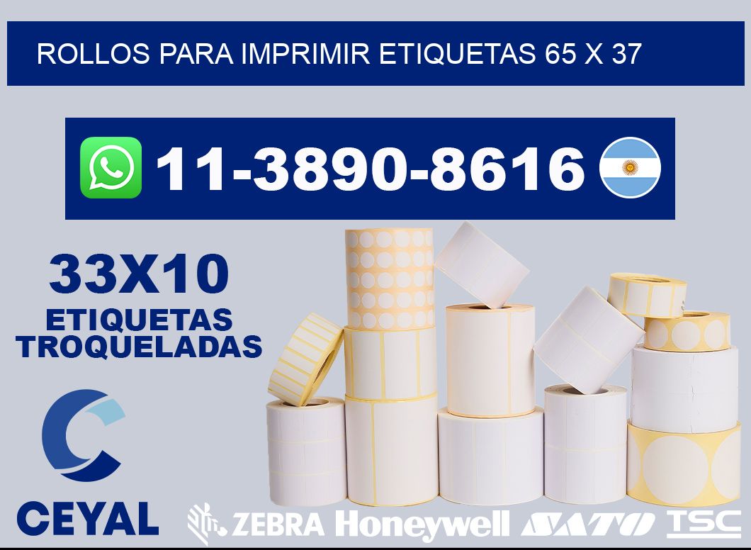 rollos para imprimir etiquetas 65 x 37