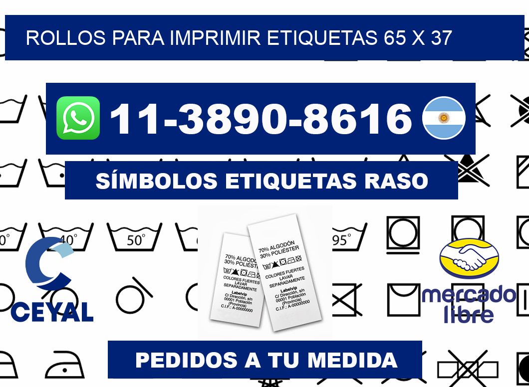 rollos para imprimir etiquetas 65 x 37
