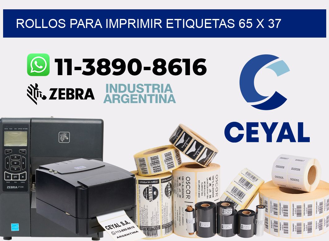 rollos para imprimir etiquetas 65 x 37