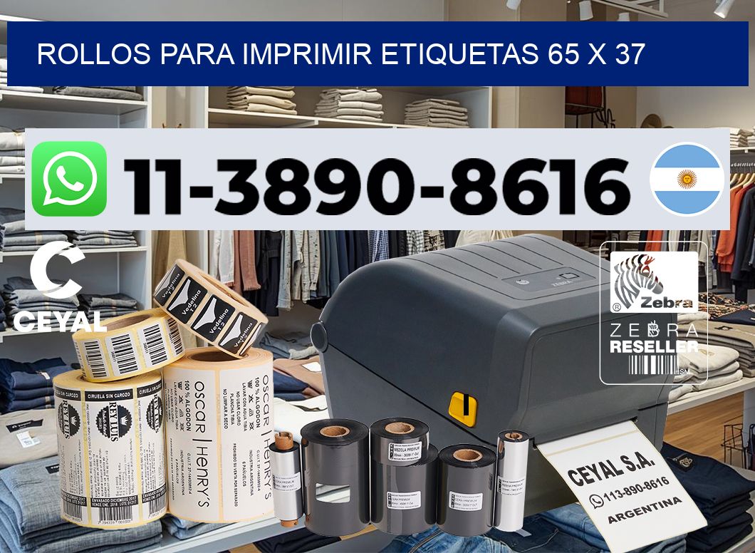 rollos para imprimir etiquetas 65 x 37