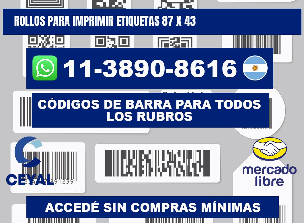 rollos para imprimir etiquetas 87 x 43