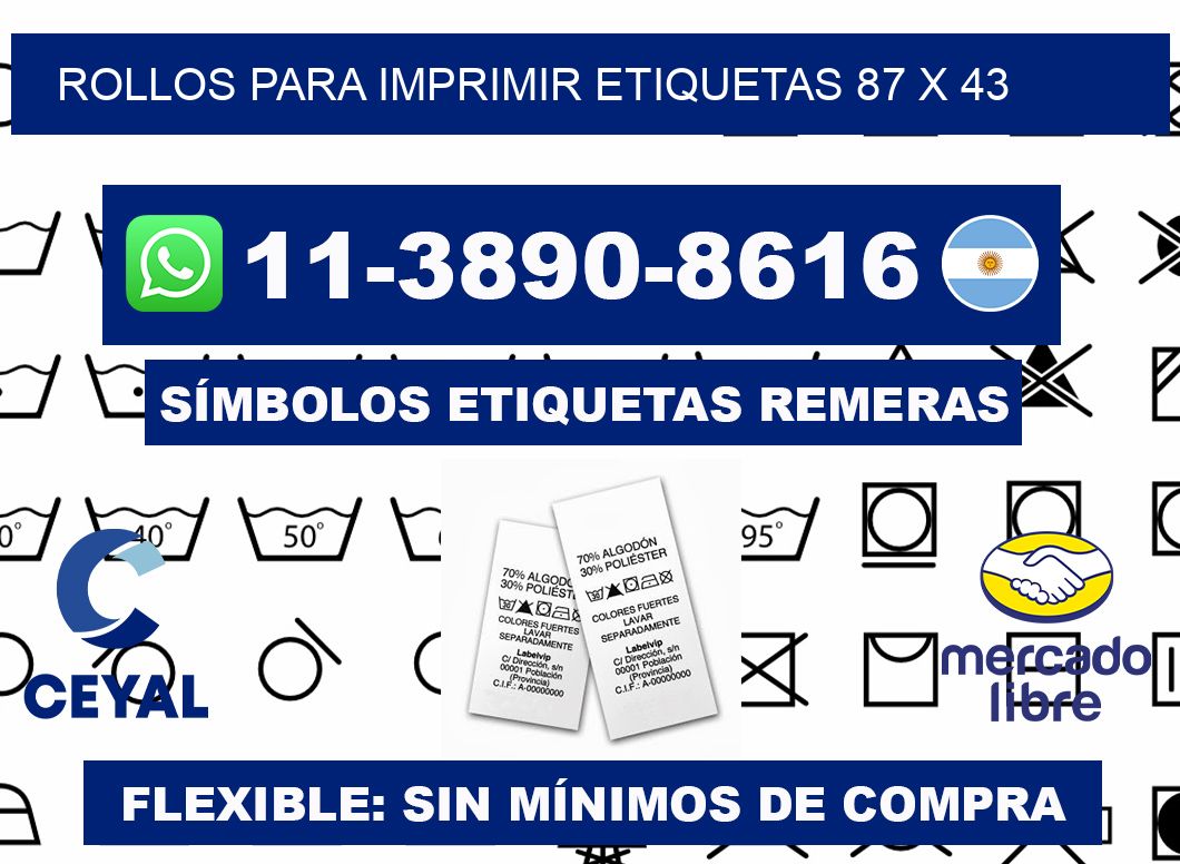 rollos para imprimir etiquetas 87 x 43