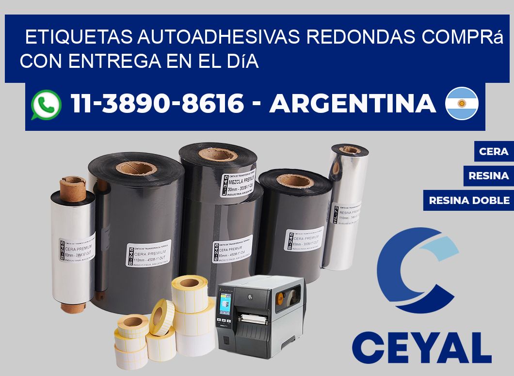 ETIQUETAS AUTOADHESIVAS REDONDAS Comprá con entrega en el día