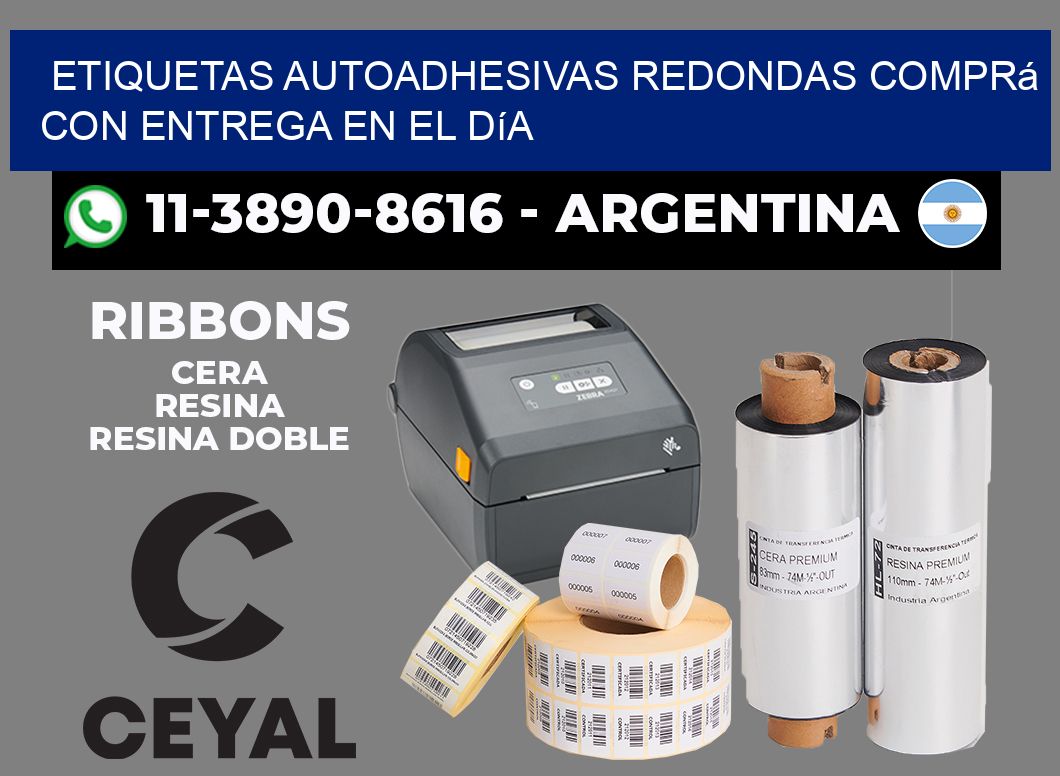 ETIQUETAS AUTOADHESIVAS REDONDAS Comprá con entrega en el día