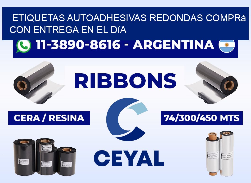 ETIQUETAS AUTOADHESIVAS REDONDAS Comprá con entrega en el día