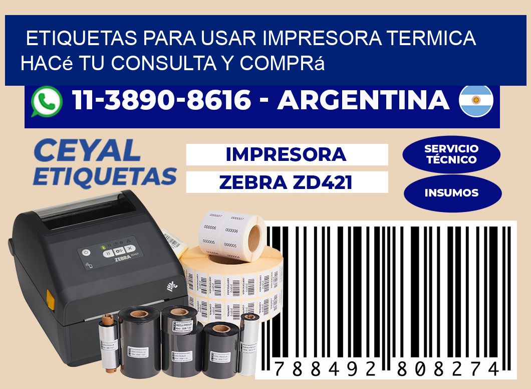 ETIQUETAS PARA USAR IMPRESORA TERMICA Hacé tu consulta y comprá
