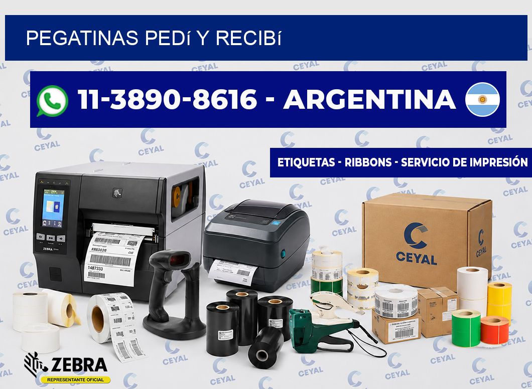 PEGATINAS Pedí y recibí