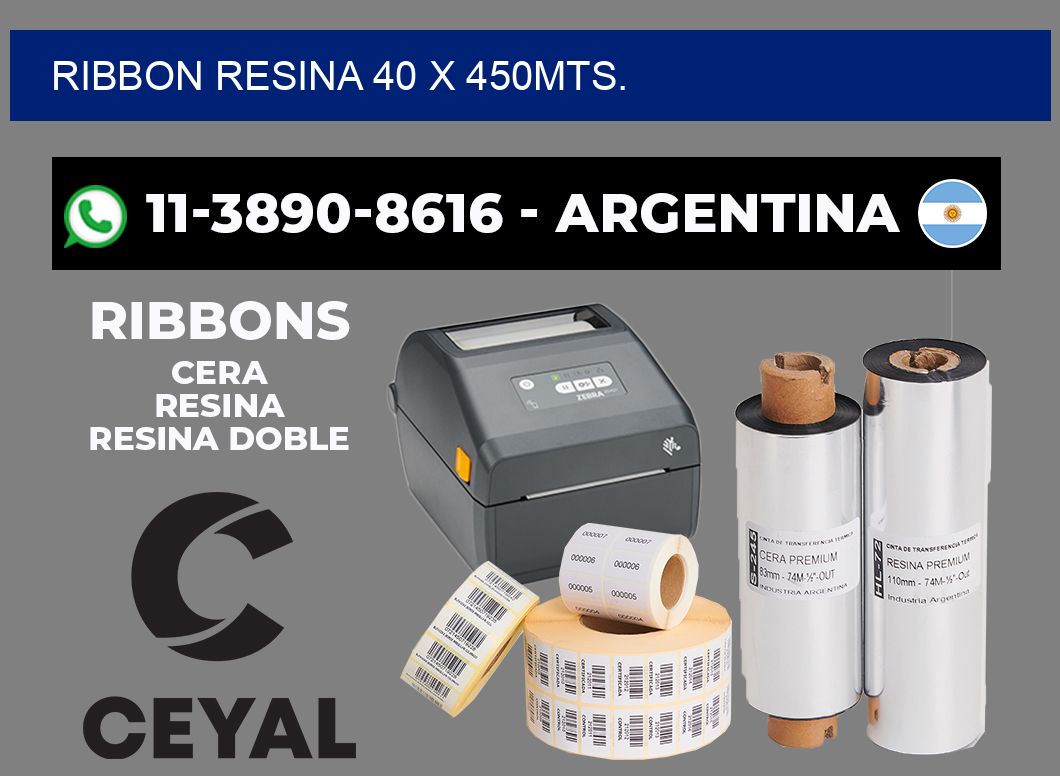 RIBBON RESINA 40 X 450MTS.