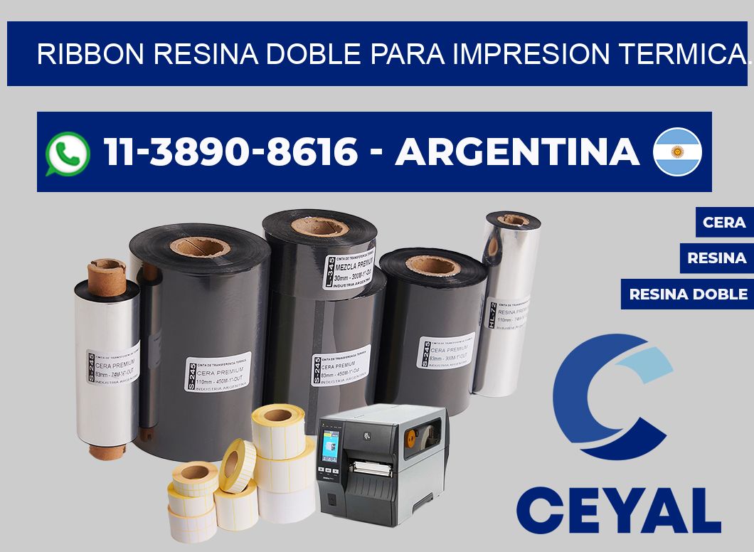 RIBBON RESINA DOBLE PARA IMPRESION TERMICA.