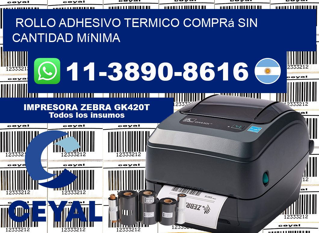 ROLLO ADHESIVO TERMICO Comprá sin cantidad mínima