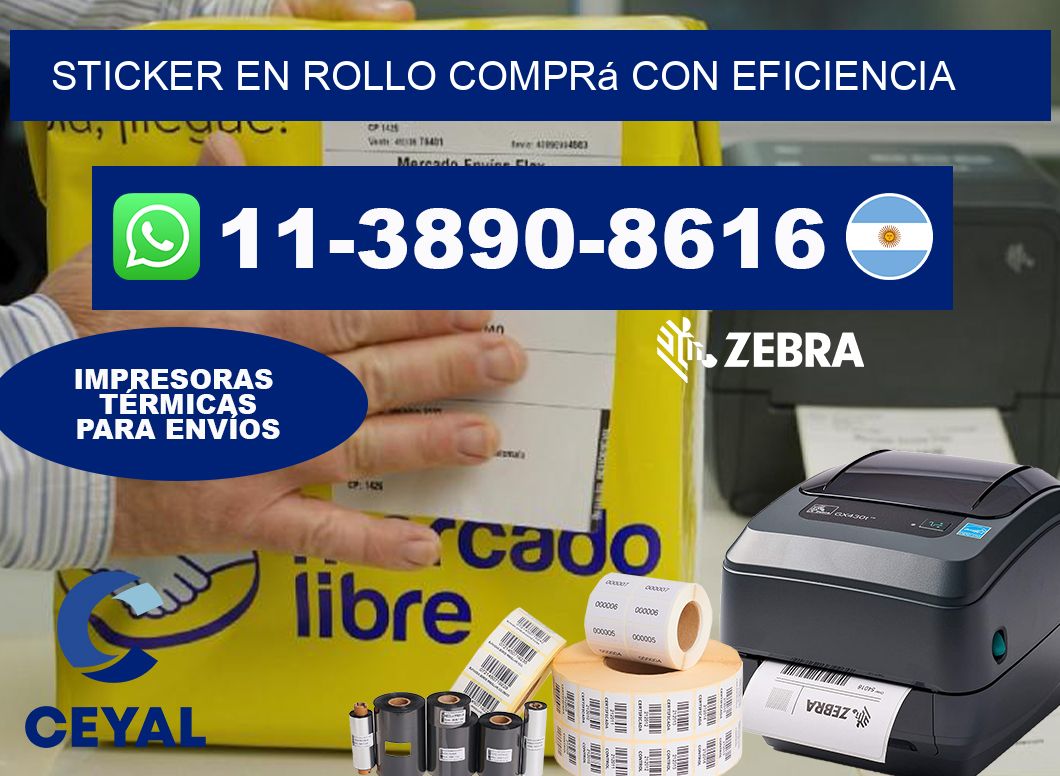 STICKER EN ROLLO Comprá con eficiencia