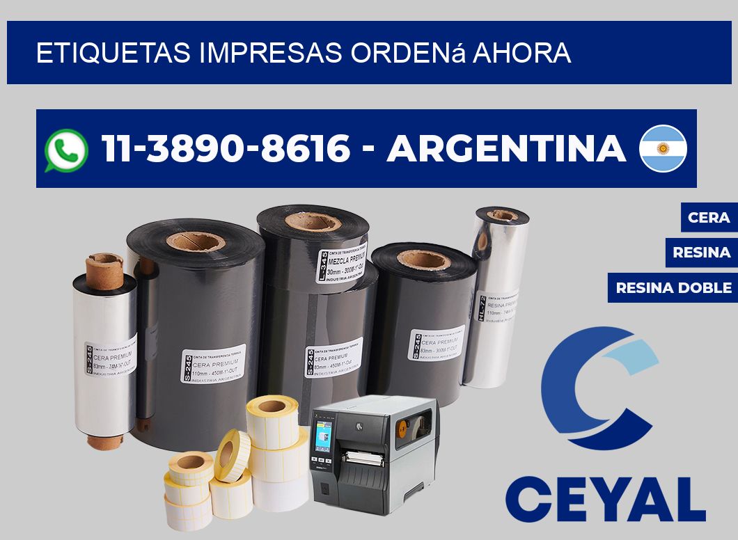 etiquetas impresas Ordená ahora