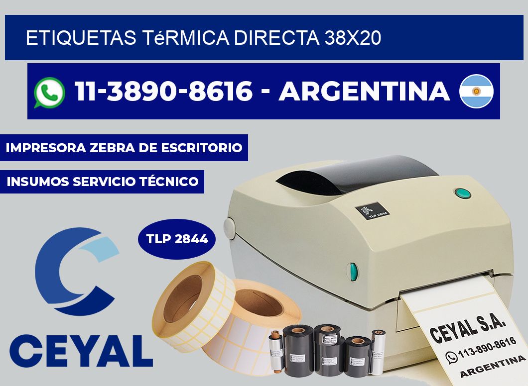etiquetas térmica directa 38X20