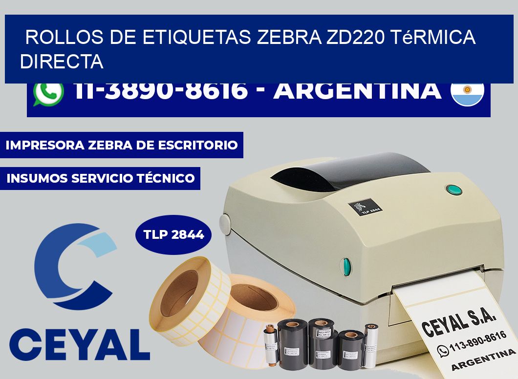 rollos de etiquetas zebra zd220 térmica directa