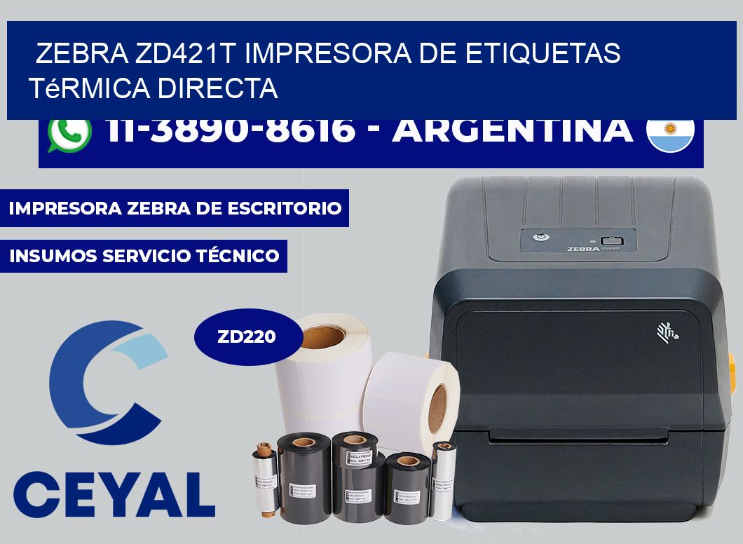 zebra ZD421T impresora de etiquetas térmica directa