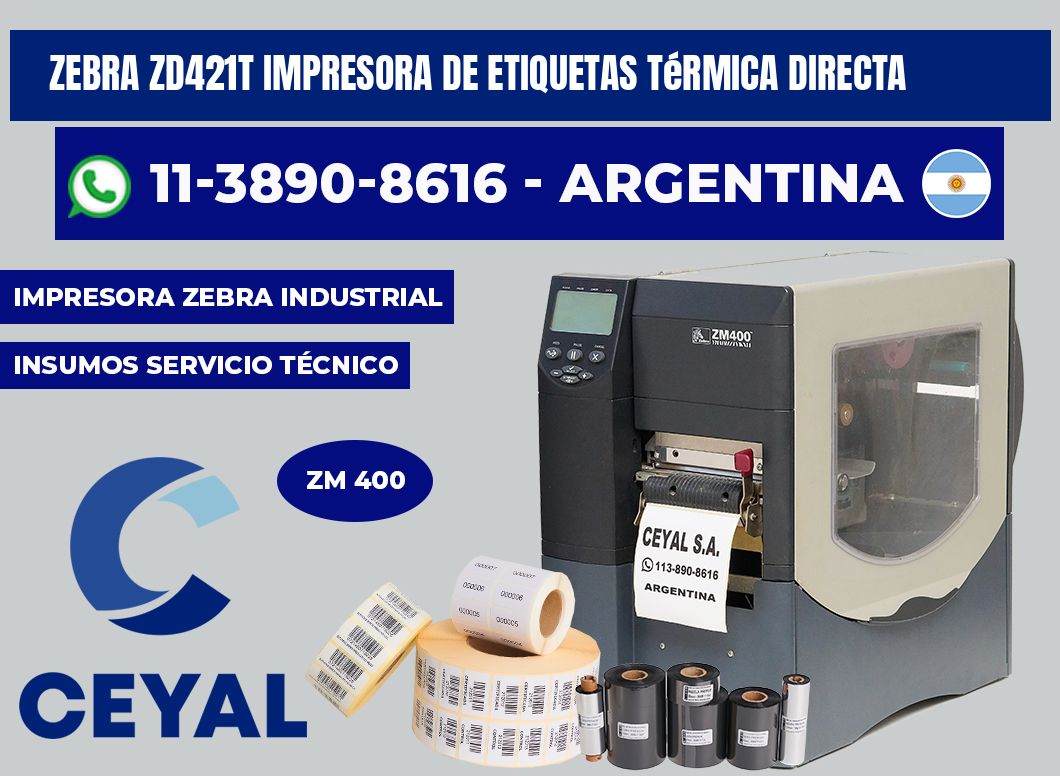 zebra ZD421T impresora de etiquetas térmica directa