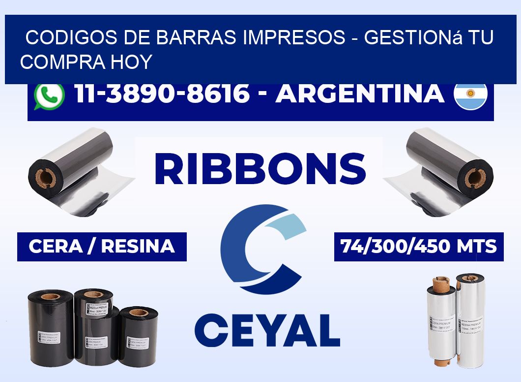 CODIGOS DE BARRAS IMPRESOS - Gestioná tu compra hoy