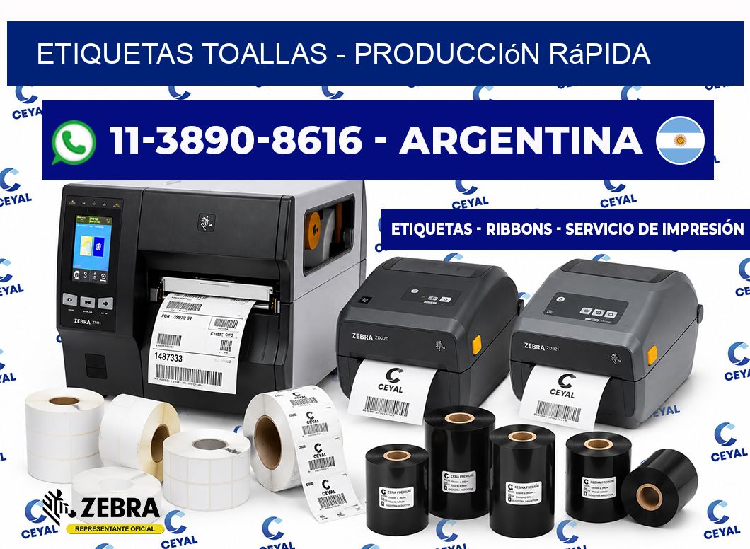 Etiquetas Toallas - Producción rápida