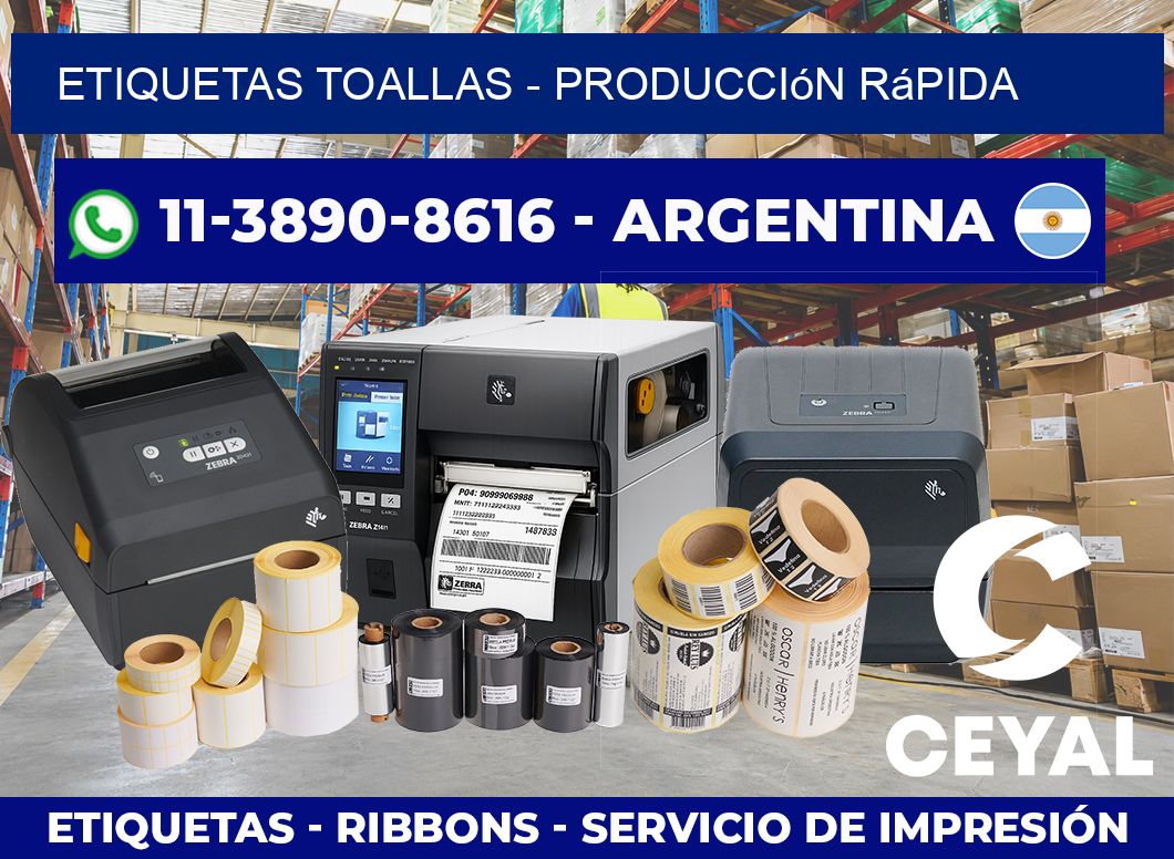 Etiquetas Toallas – Producción rápida