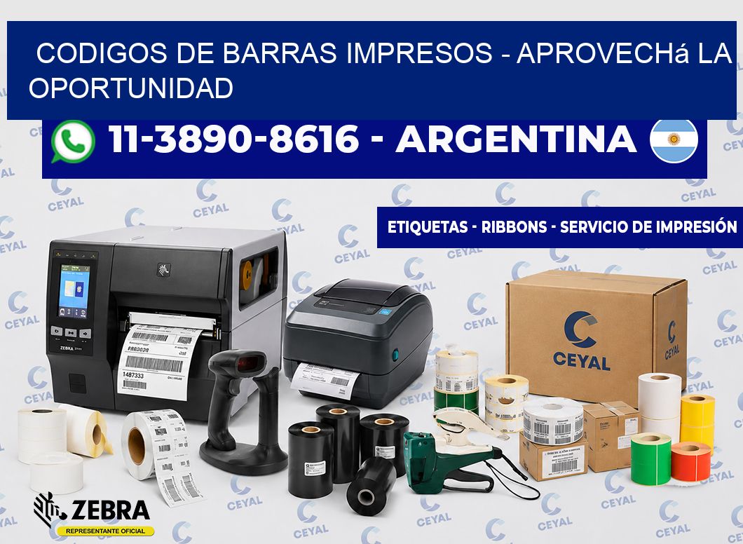 CODIGOS DE BARRAS IMPRESOS - Aprovechá la oportunidad