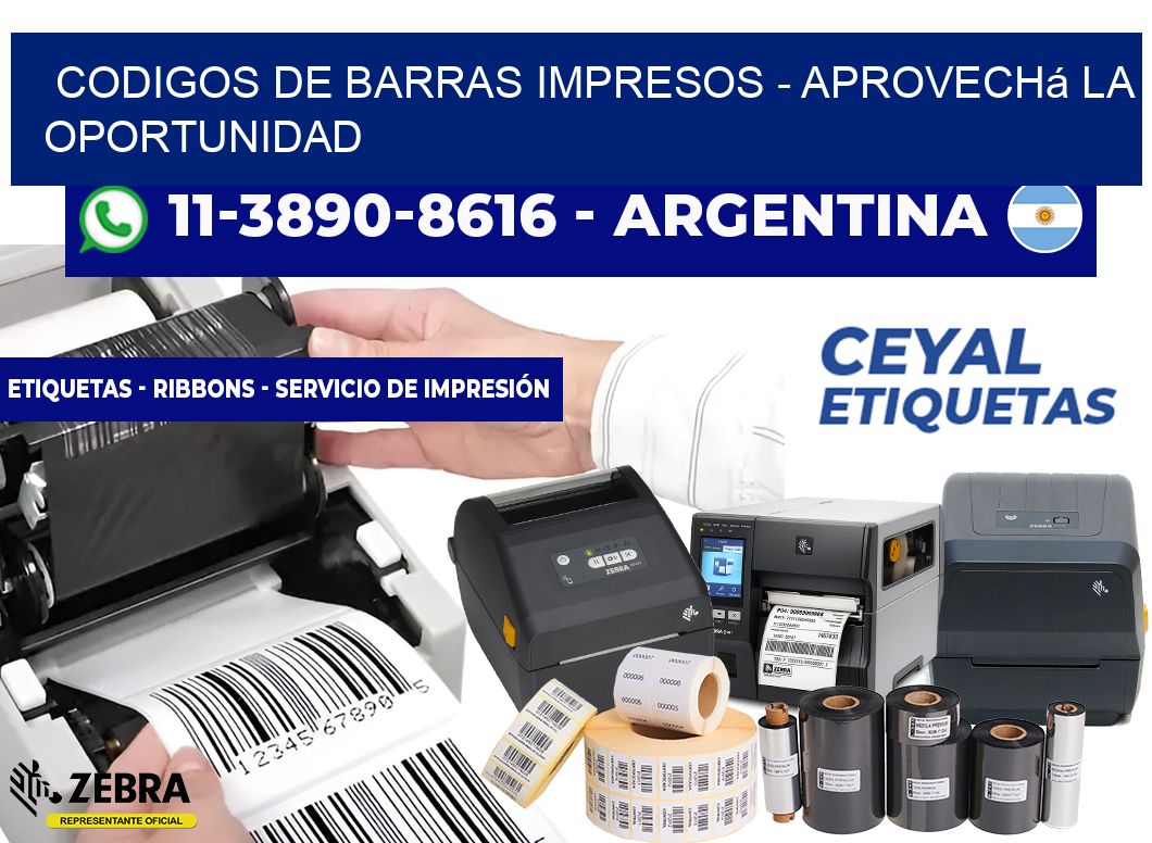 CODIGOS DE BARRAS IMPRESOS - Aprovechá la oportunidad