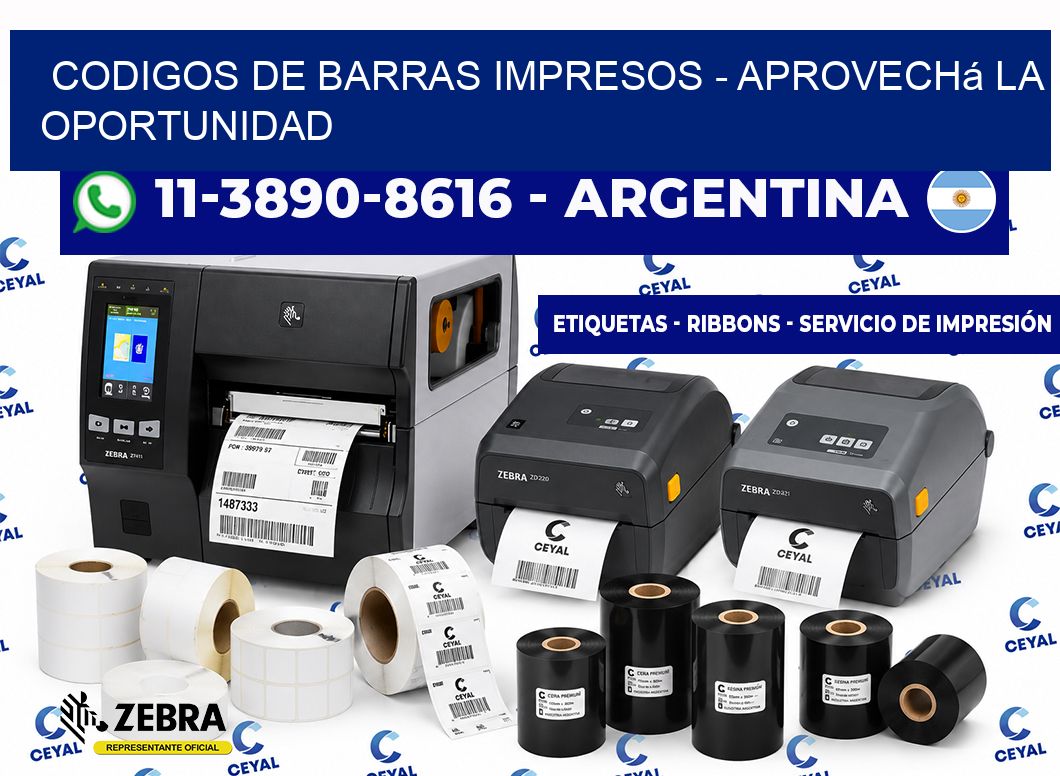 CODIGOS DE BARRAS IMPRESOS - Aprovechá la oportunidad