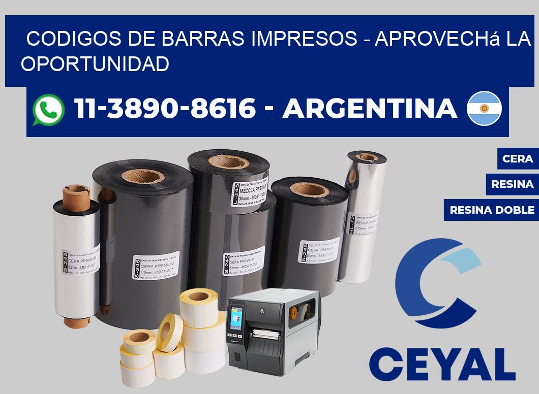 CODIGOS DE BARRAS IMPRESOS - Aprovechá la oportunidad