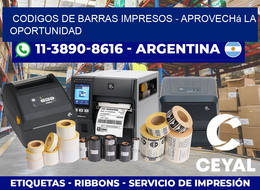 CODIGOS DE BARRAS IMPRESOS – Aprovechá la oportunidad