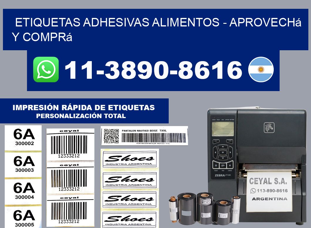 ETIQUETAS ADHESIVAS ALIMENTOS - Aprovechá y comprá