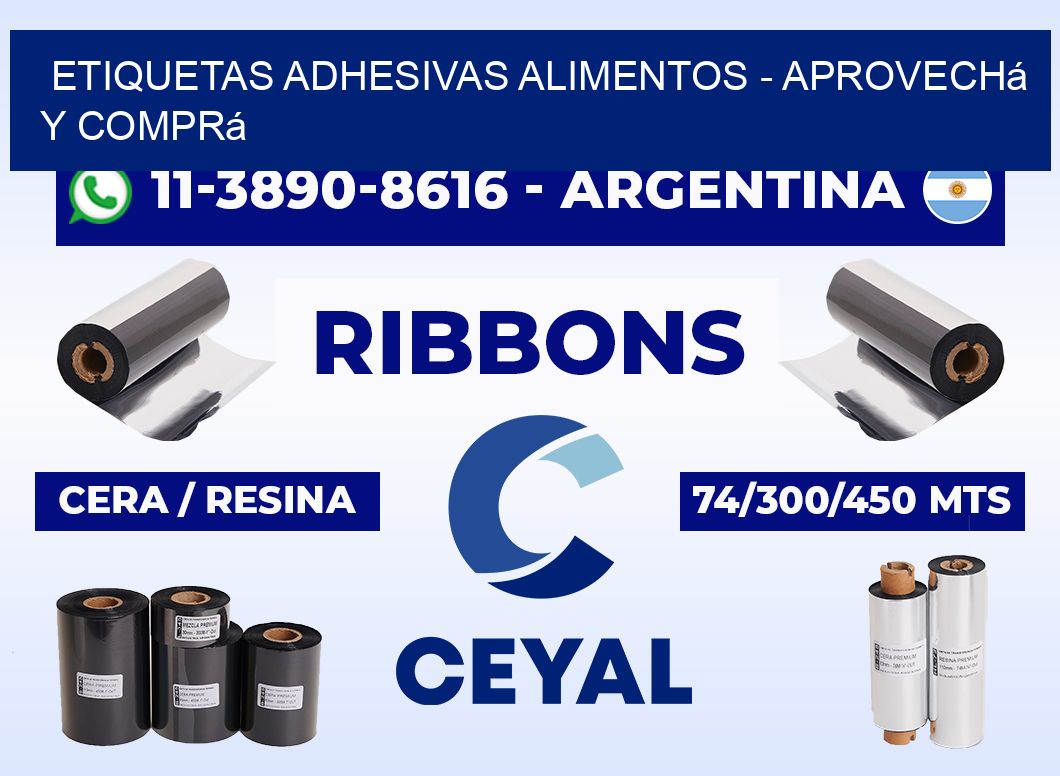 ETIQUETAS ADHESIVAS ALIMENTOS - Aprovechá y comprá