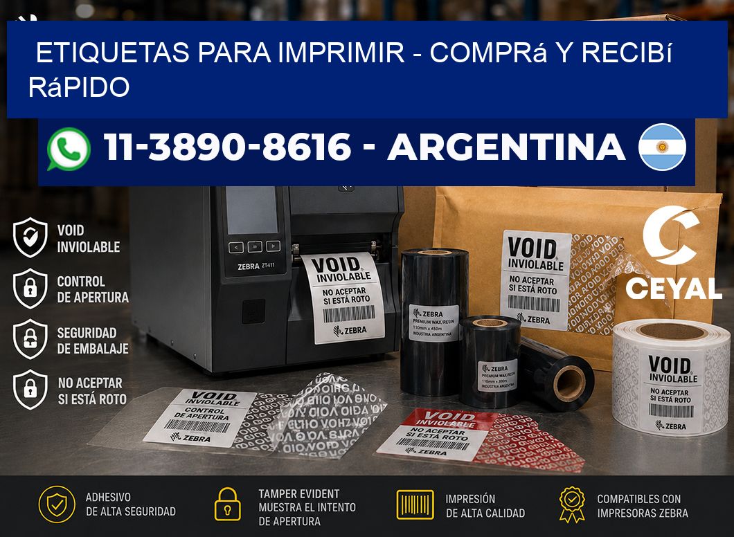 ETIQUETAS PARA IMPRIMIR - Comprá y recibí rápido