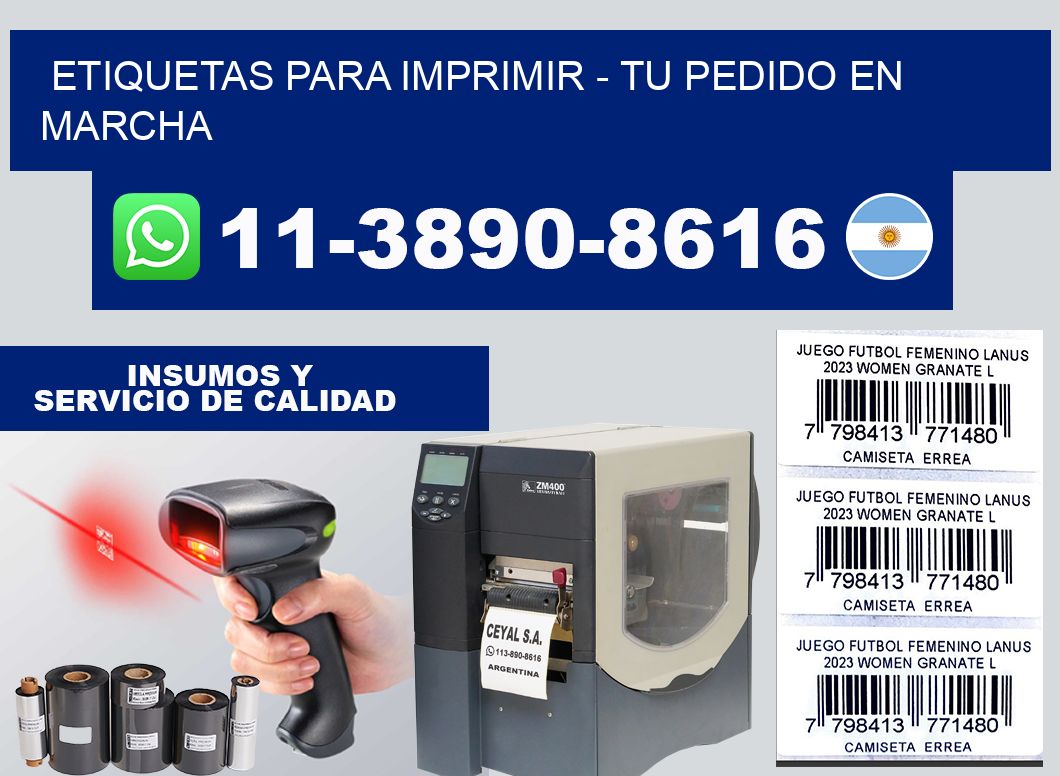ETIQUETAS PARA IMPRIMIR - Tu pedido en marcha