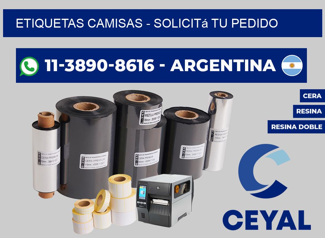 Etiquetas Camisas - Solicitá tu pedido