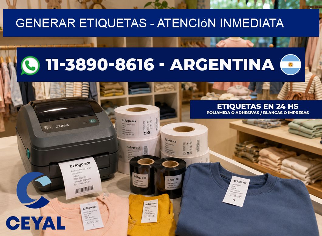 GENERAR ETIQUETAS - Atención inmediata